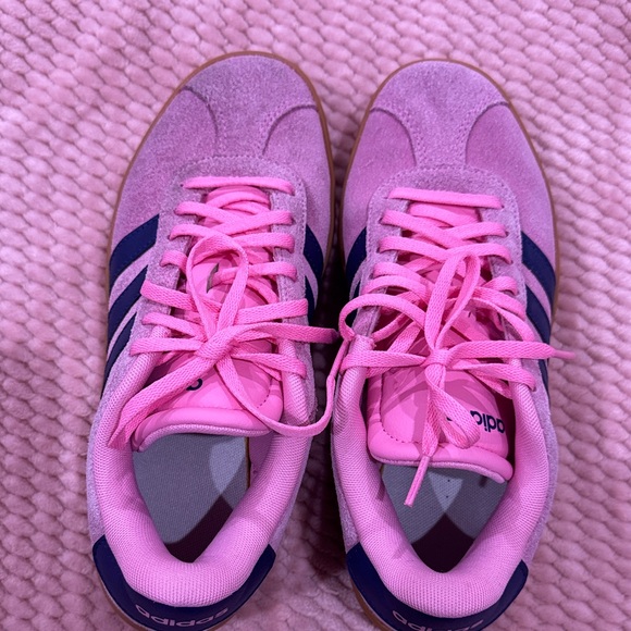 Adidas Women's Pink and Navy Sneakers - Picture 5 of 8